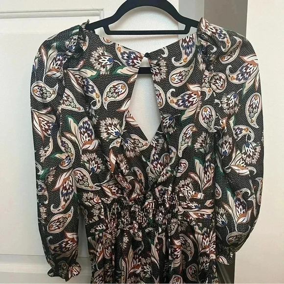 Maje Isley Wrap-effect Printed Satin Playsuit- Size 36; Like New without tags - Picture 13 of 16